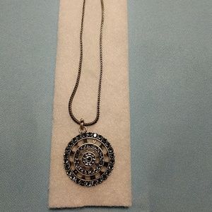 Denim Medallion Necklace